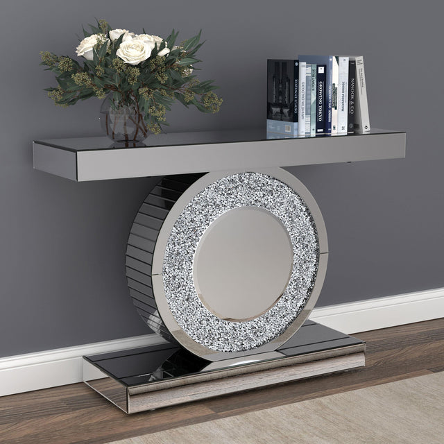 Coaster Bergenia Mirrored Entryway Sofa Console Table Silver