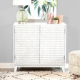 Coaster Gambon 2-door Wood Honeycomb Pattern Accent Cabinet White