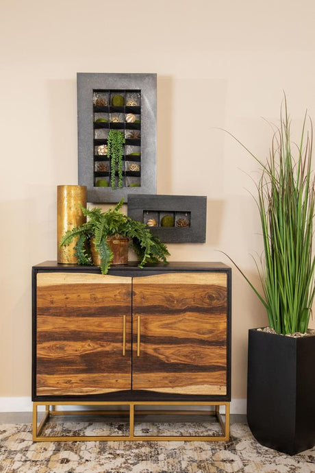 Coaster Zara 2-door 40" Wood Accent Storage Cabinet Black Walnut