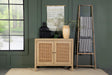 Coaster Zamora 2-door Wood Accent Cabinet with Woven Cane Natural