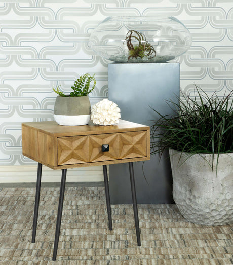 Coaster Ezra 1-drawer Rectangular Accent Side Table Natural Mango