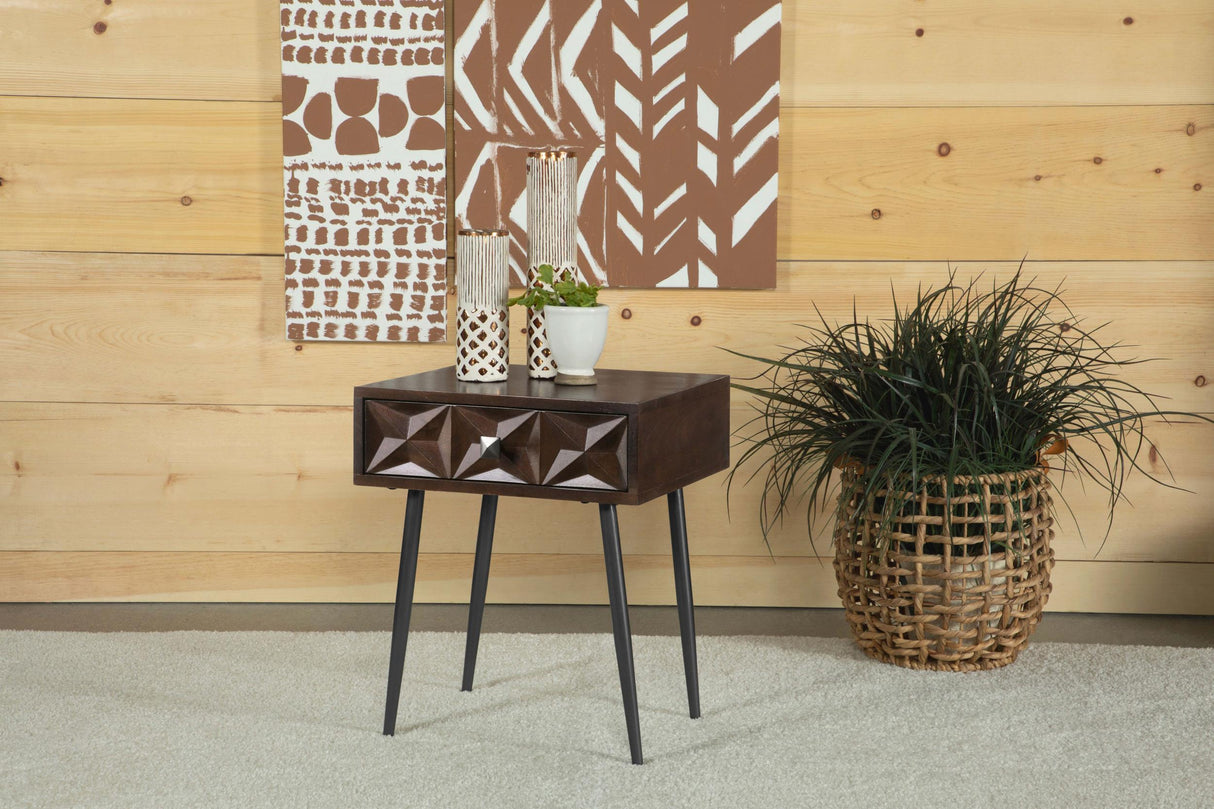Coaster Ezra 1-drawer Rectangular Accent Side Table Coffee Brown