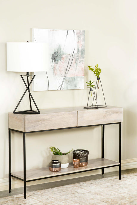 Coaster Rubeus 2-drawer Wood Entryway Console Table White Washed