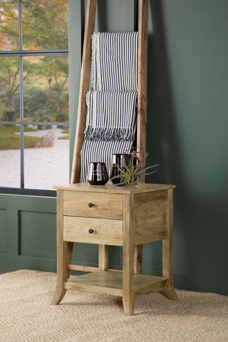 Coaster Russo 2-drawer Accent Side End Table Natural Mango