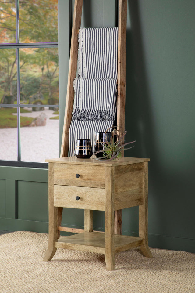 Coaster Russo 2-drawer Accent Side End Table Natural Mango