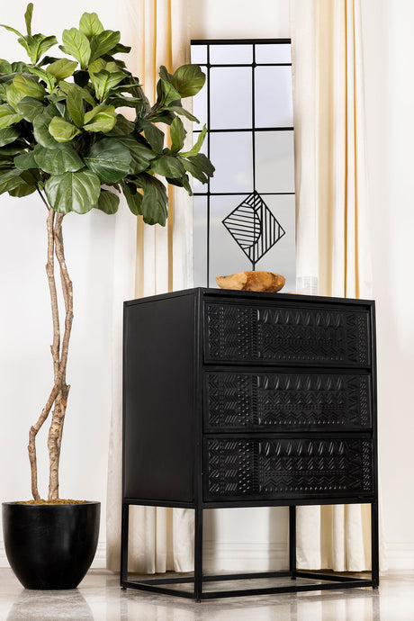 Coaster Alcoa 3-drawer Multi-Purpose Tall Accent Cabinet Black