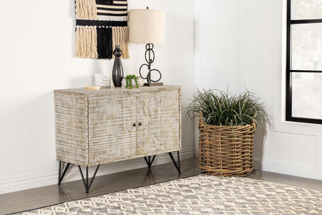 Coaster Eileen 2-door Wood Storage Accent Cabinet White Washed