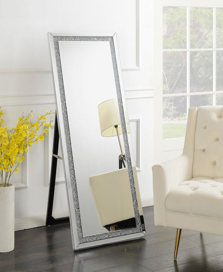Coaster Seraphina 24 x 64 Inch Acrylic Framed Standing Mirror Silver