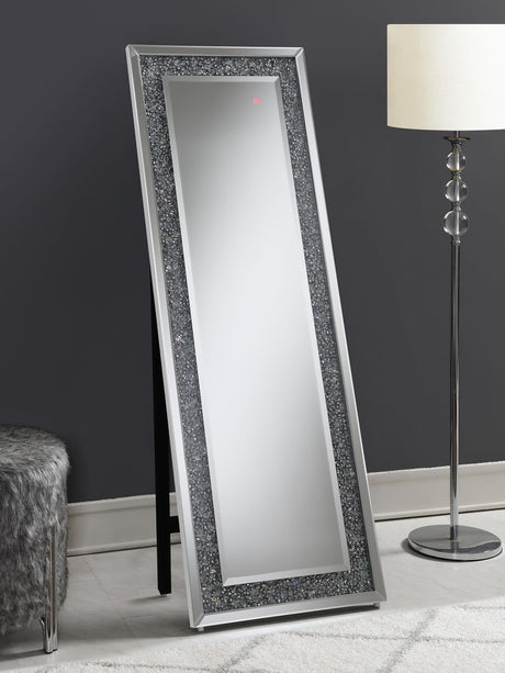 Coaster Carisi 22 x 61 Inch Crystal Acrylic Standing Mirror Silver
