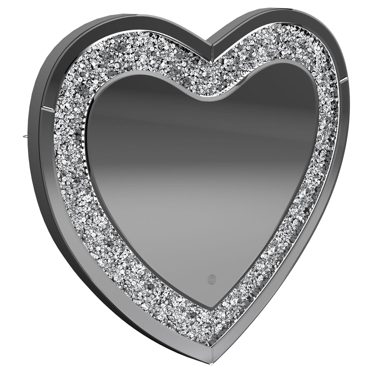 Coaster Aiko 36 x 30 Inch Heart Shaped LED Light Wall Mirror Silver