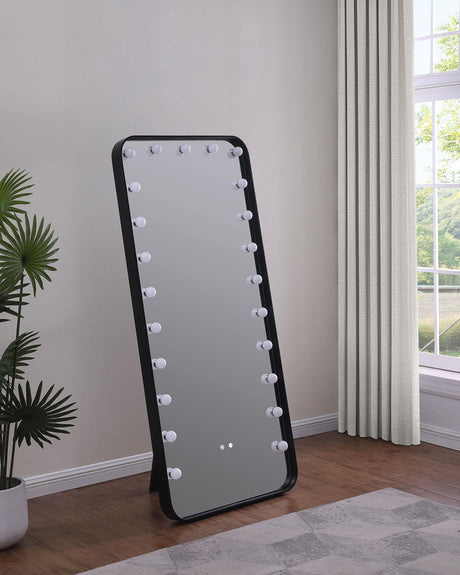 Coaster Canton 32 x 71 Inch LED Standing Mirror with Speakers Black