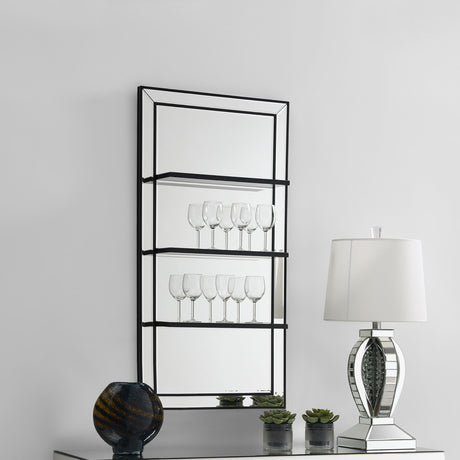 Coaster Oriel 24 x 47 Inch Rectangular 3-Shelf Wall Mirror Silver
