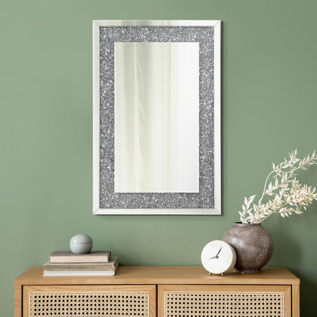Coaster Valerie 24 x 36 Inch Acrylic Crystal Wall Mirror Silver