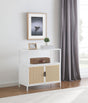 Coaster Amherst 2-door Radio Weave Cane Metal Accent Cabinet White