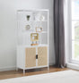 Coaster Amherst 3-shelf Radio Weave Cane Metal Accent Cabinet White