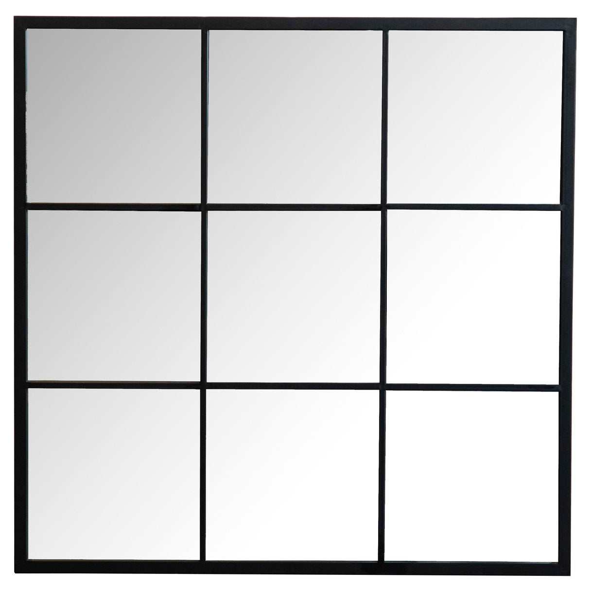 Coaster Quetzal 35 x 35 Inch Square Window Pane Wall Mirror Black