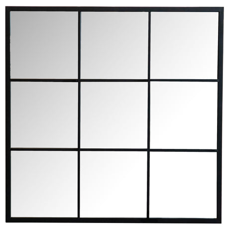 Coaster Quetzal 35 x 35 Inch Square Window Pane Wall Mirror Black