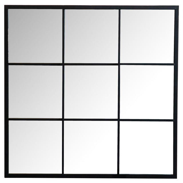 Coaster Quetzal 35 x 35 Inch Square Window Pane Wall Mirror Black