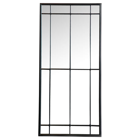 Coaster Annetta 24 x 52 Inch Window Pane Floor or Wall Mirror Black