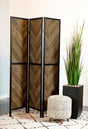 Coaster Marlene 3-Panel Room Divider Folding Screen Rustic Tobacco