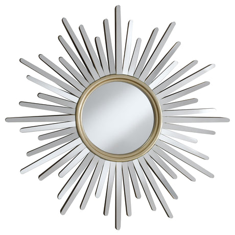 Coaster Beiwen 39 x 39 Inch Sun Burst Wall Mirror Champagne