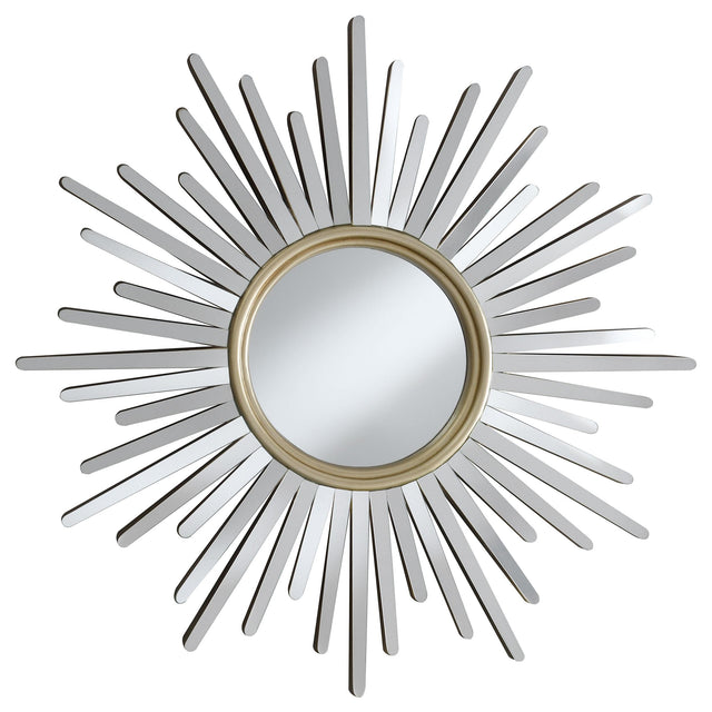 Coaster Beiwen 39 x 39 Inch Sun Burst Wall Mirror Champagne
