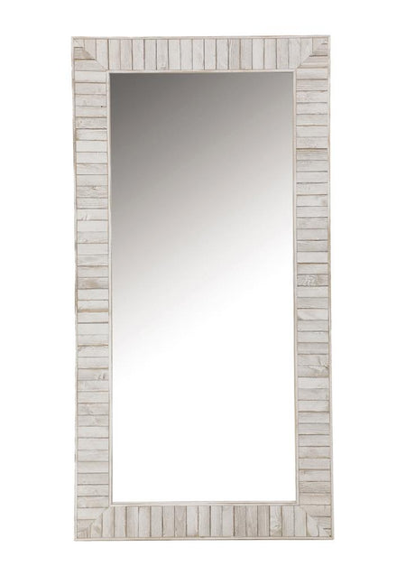 Coaster Pino 34 x 68 Inch Wood Framed Floor Mirror White