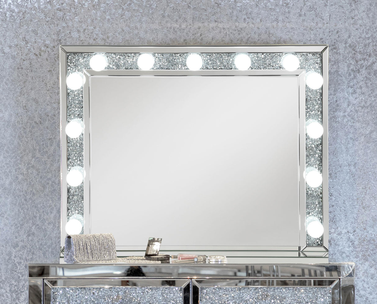 Coaster Wilmer Rectangular Table Vanity Mirror with Lighting Silver