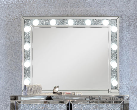 Coaster Wilmer Rectangular Table Vanity Mirror with Lighting Silver