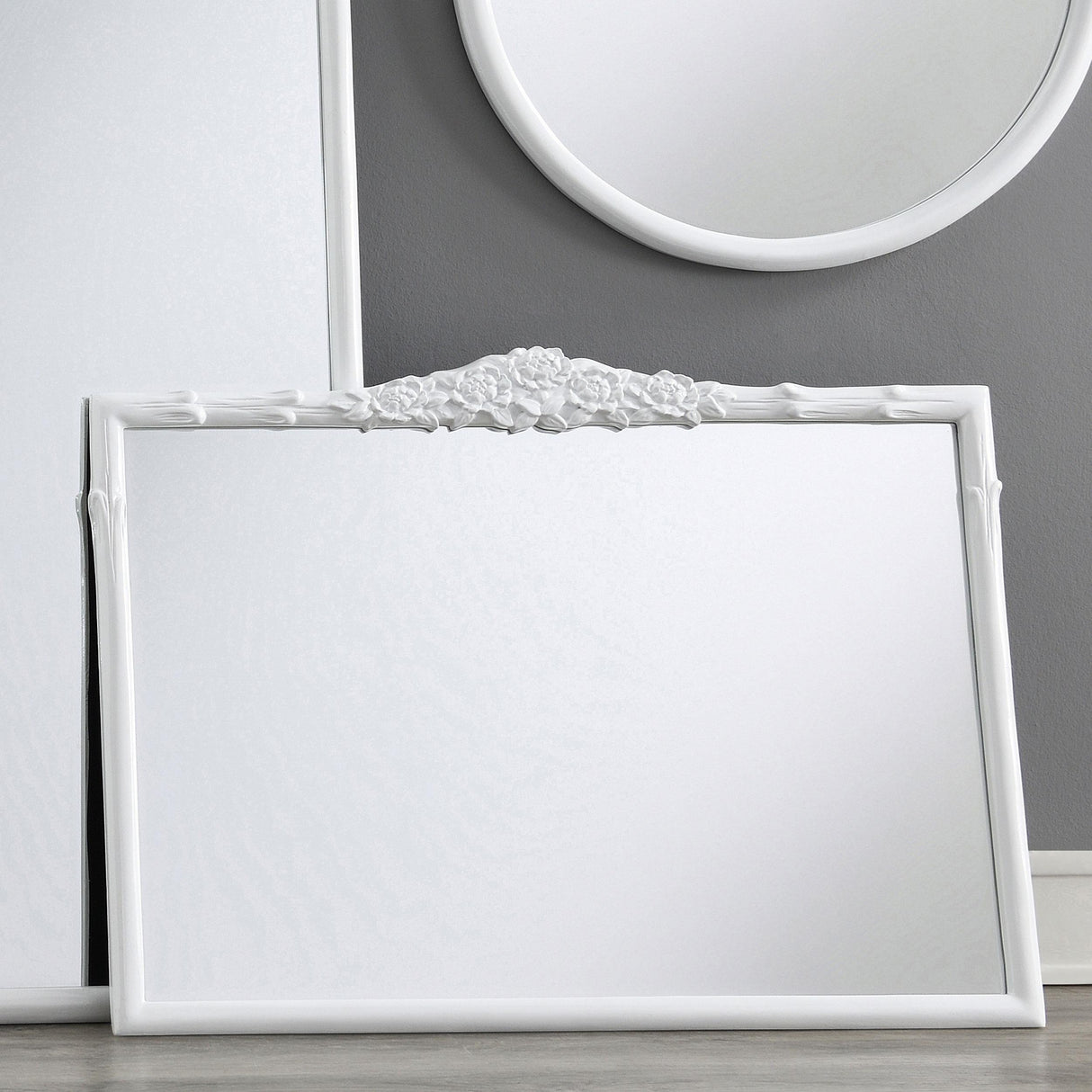 Coaster Sylvie 40 x 30 Inch French Provincial Mantle Mirror White