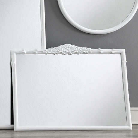 Coaster Sylvie 40 x 30 Inch French Provincial Mantle Mirror White
