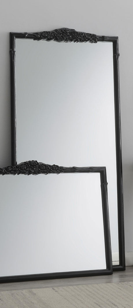 Coaster Sylvie 30 x 65 Inch French Provincial Floor Mirror Black