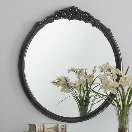 Coaster Sylvie 30 x 31 Inch French Provincial Wall Mirror Black