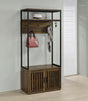 Coaster Quincy 2-door Coat Rack Hall Tree Storage Bench Dark Pine