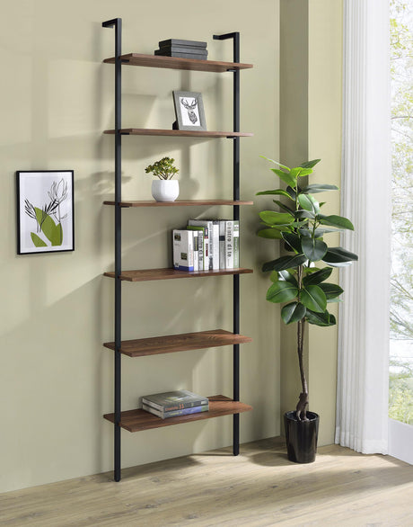 Coaster Owens 96-inch 6-shelf Wall Bookshelf Walnut