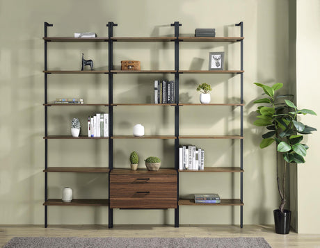 Coaster Owens 3-piece 96-inch Wall Mounted Bookshelf Set Walnut