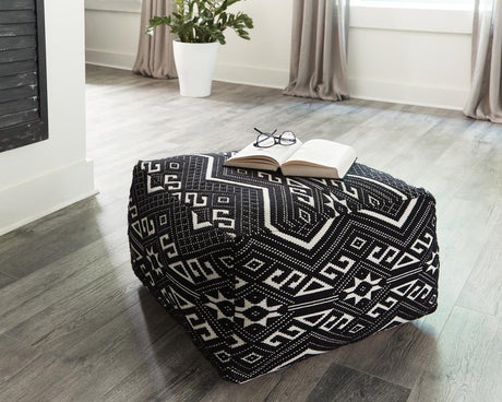Coaster Ofira Square Upholstered Pouf Black