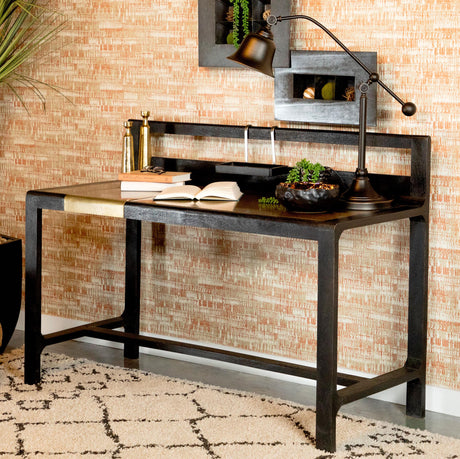 Coaster Purston 55-inch Writing Desk with Storage Black and Brass