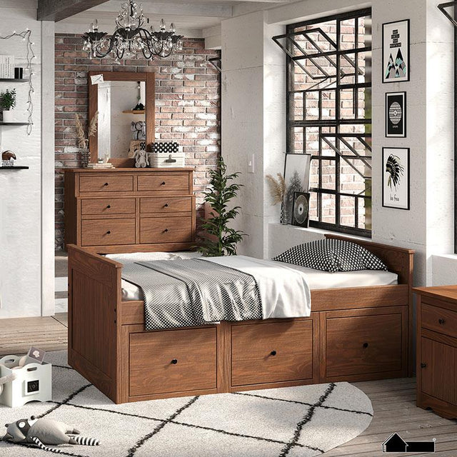 Furniture of America Marinos Twin Captain Bed, Mahogany