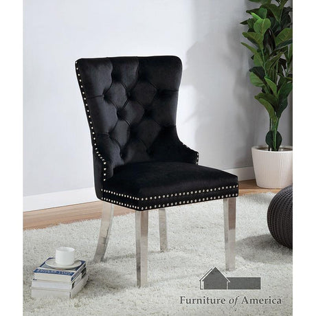 Furniture of America Jewett Chair, Black (2/CTN)