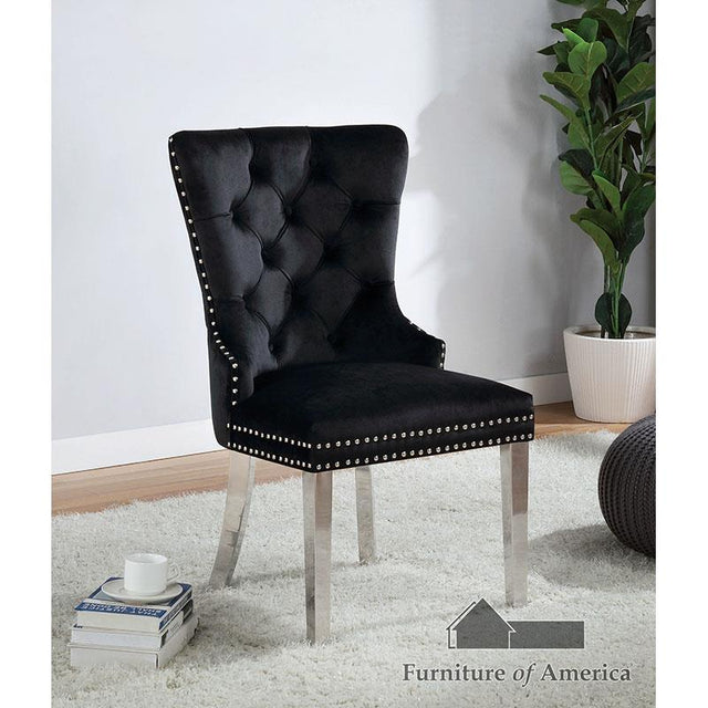 Furniture of America Jewett Chair, Black (2/CTN)