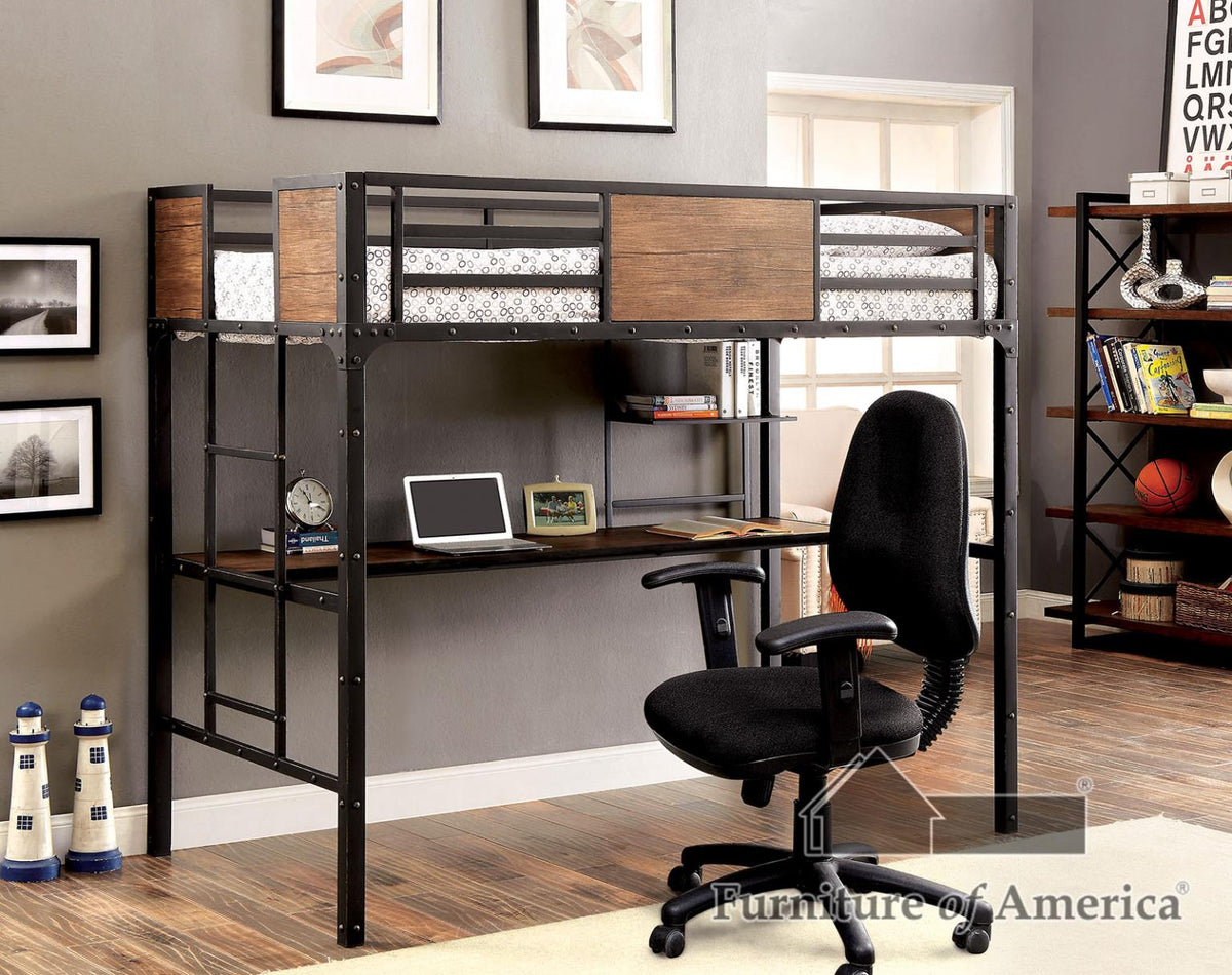 Furniture of America Clapton Twin Bed w/ Workstation