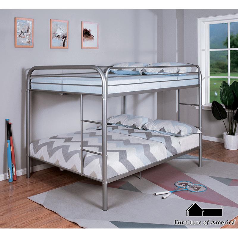 Furniture of America Finnerty Full/Full Bunk Bed, Silver