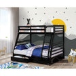 Furniture of America California Iv Twin/Full Bunk Bed w/ 2 Drawers, Black