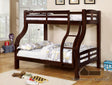 Furniture of America Solpine Twin/Full Bunk Bed, Dark Walnut