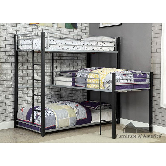 Furniture of America Aubrey Twin Triple Decker Bed