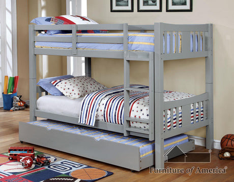 Furniture of America Cameron Twin/Twin Bunk Bed, Gray