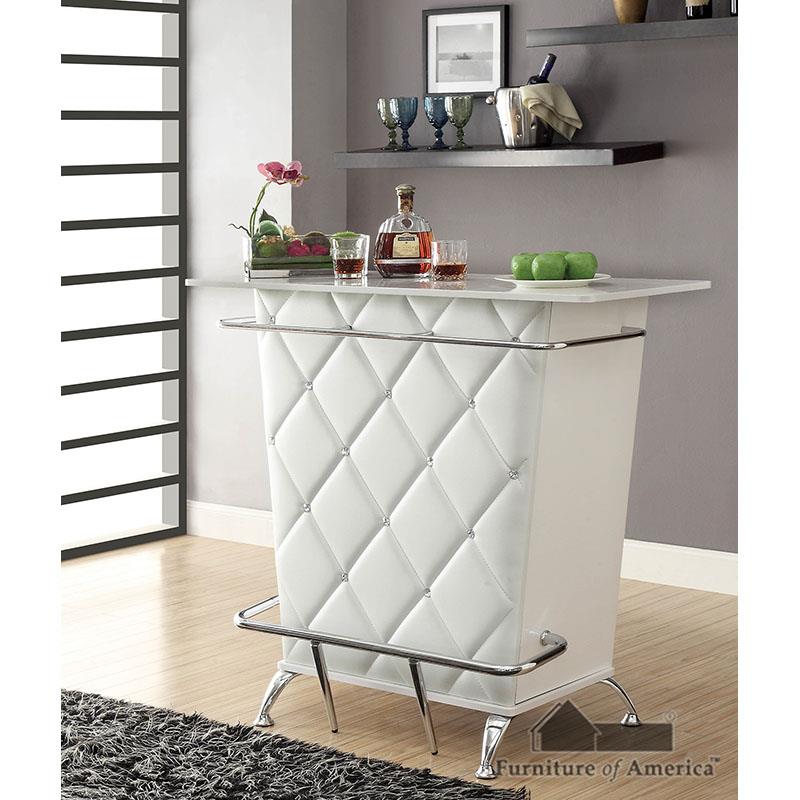 Furniture of America Fuero Bar Table, White (K/D)