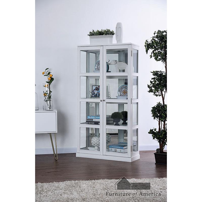 Furniture of America Vilas Curio Cabinet, White