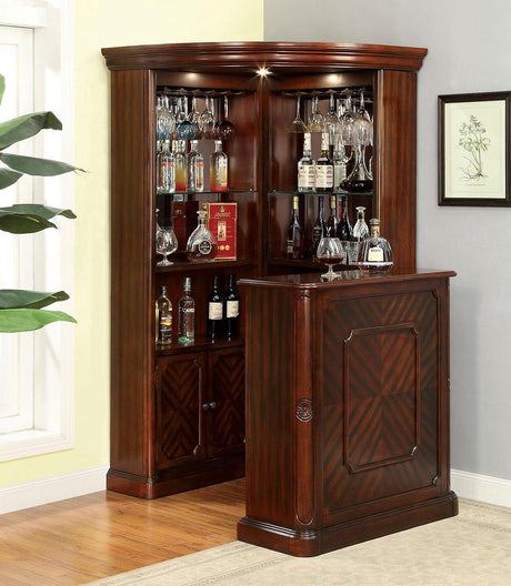 Furniture of America Voltaire Curio Cabinet, Dark Cherry